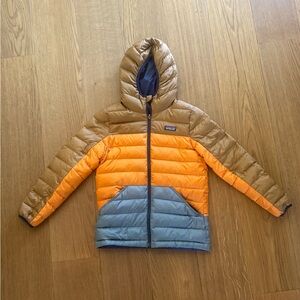 Patagonia Kids' Orange and Tan Puffer Jacket